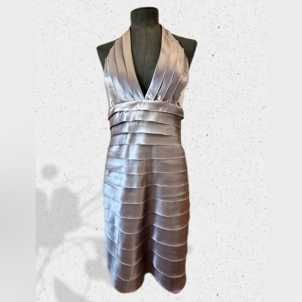 BCBG Max Azria, Lavender Halter Cocktail Dress.